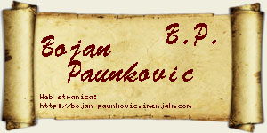 Bojan Paunković vizit kartica